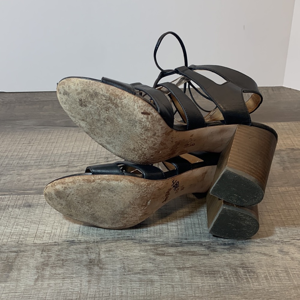 Coach black leather caged heel sandals size 10 - Picture 6 of 8